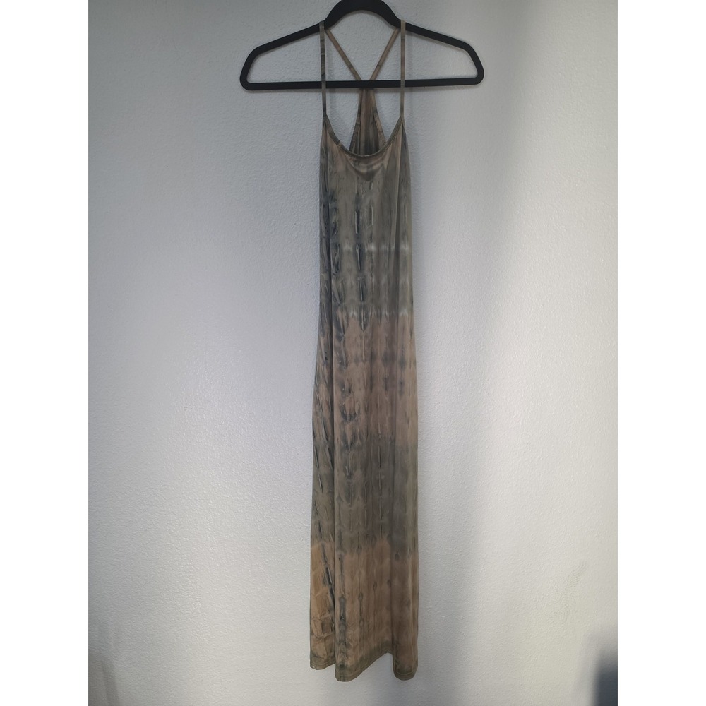 Miljøfond Maxi Dress Size S Sleeveless Tie-Dye Brown Gray Sundress Gown